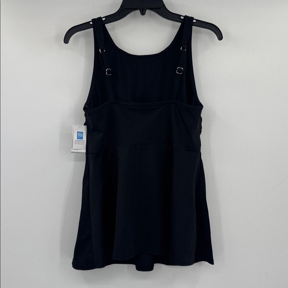 Lands' End NWT Black Flutter High Neck UPF 50 Tankini Top Medium (10-12) - Picture 7 of 9